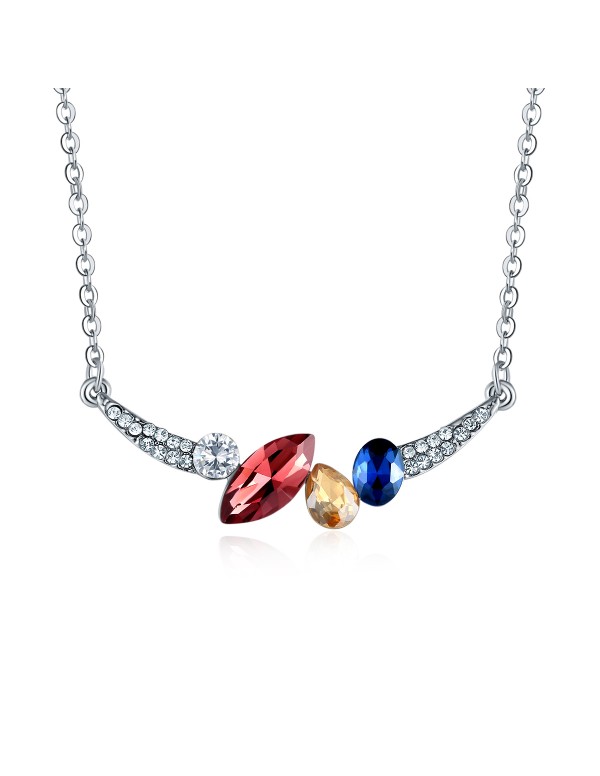 Jewels Galaxy Silver-Toned & Navy Blue Brass R...