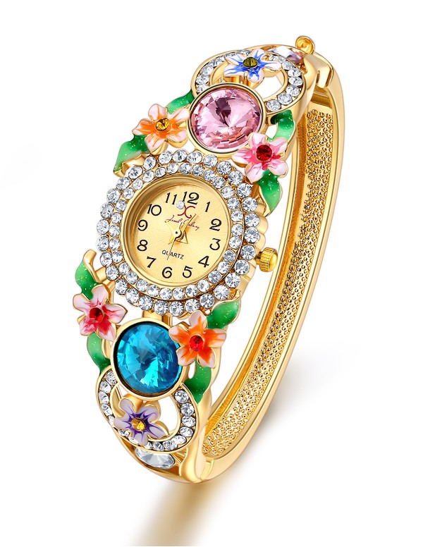 Jewels Galaxy Multicoloured Gold-Plated Brass Hand...