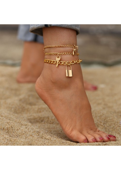 Jewels Galaxy Jewellery for Women Gold Plated Layered Anklet 5303