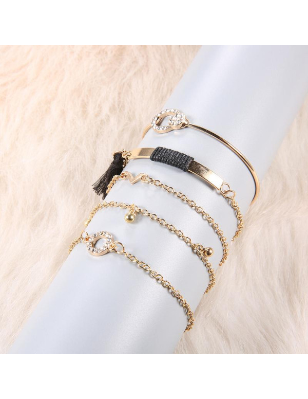 Jewels Galaxy Combo of 5 Gold Plated Bracelets 490...