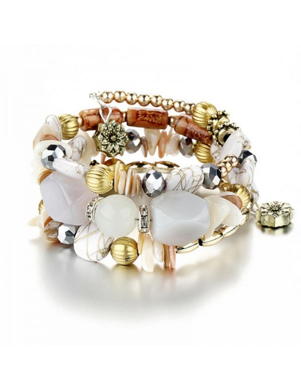 Jewels Galaxy White & Gold-Toned Copper-Plated...