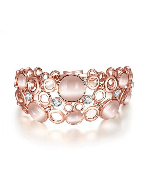 Jewels Galaxy AD studded Rose Gold Plated Cuff Bra...