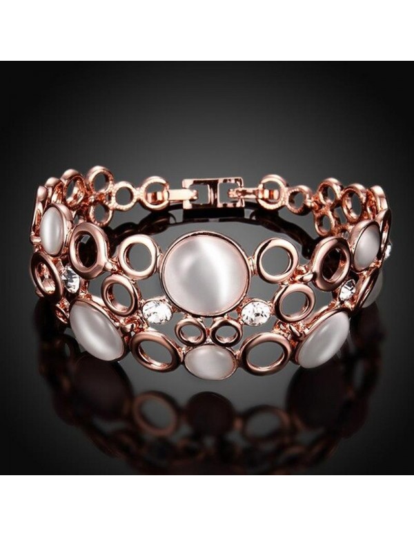 Jewels Galaxy AD studded Rose Gold Plated Cuff Bracelet 49026