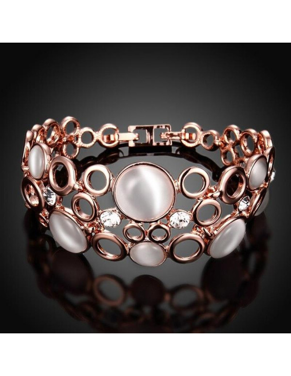Jewels Galaxy AD studded Rose Gold Plated Cuff Bracelet 49026