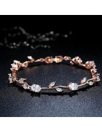 Jewels Galaxy Elegant Crystal Leaf Desig...