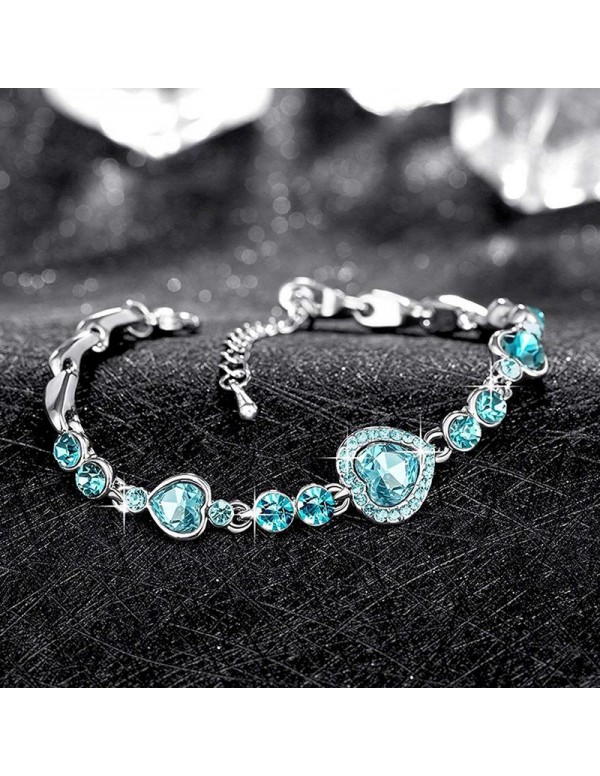 Jewels Galaxy Amazing Crystal Heart Design Silver ...