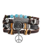 Jewels Galaxy Beads Multi Layers Leather...