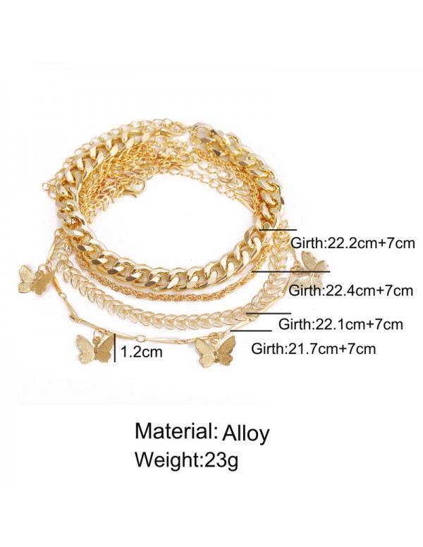 Jewels Galaxy Mesmerizing Butterfly Multi Strand Gold Plated Bracelet For Women/Girls 49088