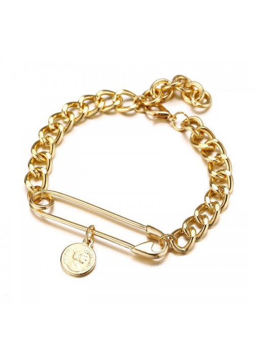 Jewels Galaxy Jewellery For Women Gold Plated Chain Bracelet 49096