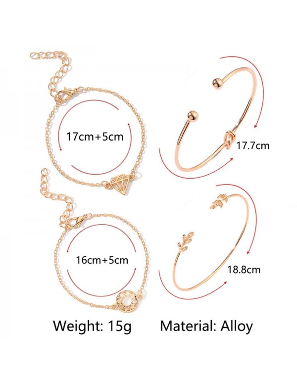 Jewels Galaxy AD Gold Plated Multi Strand Bracelet Jewellery For Women