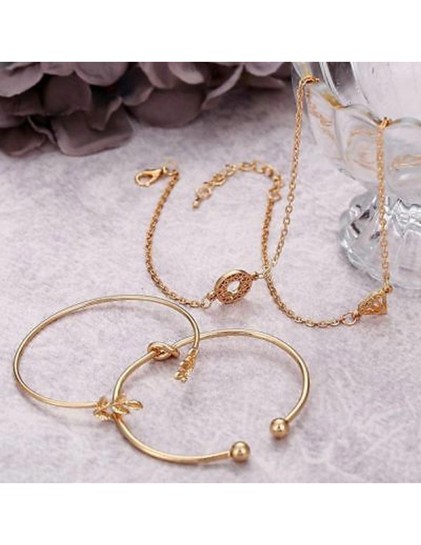 Jewels Galaxy AD Gold Plated Multi Strand Bracelet Jewellery For Women