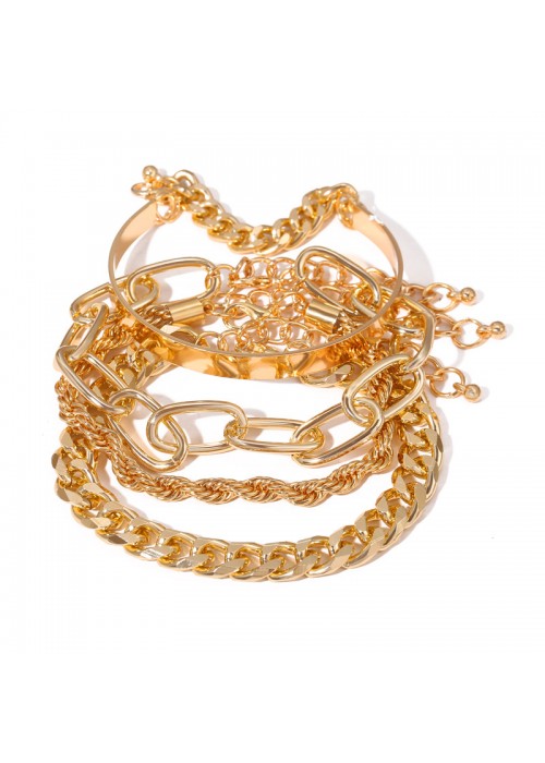 Jewels Galaxy Stunning Gold Plated Multi Strand Bracelet Jewellery For Women