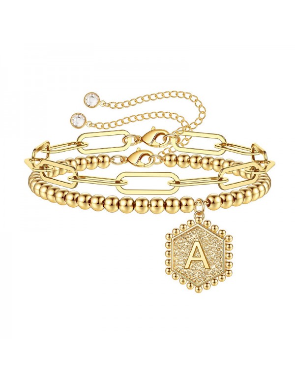 Jewels Galaxy Jewellery For Women Gold Plated Alphabetical "A" Bracelet