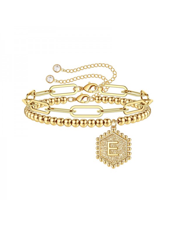 Jewels Galaxy Jewellery For Women Gold Plated Alphabetical "E" Bracelet