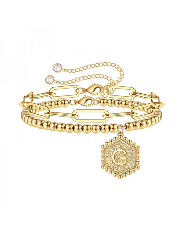 Jewels Galaxy Jewellery For Women Gold Plated Alphabetical "G" Bracelet