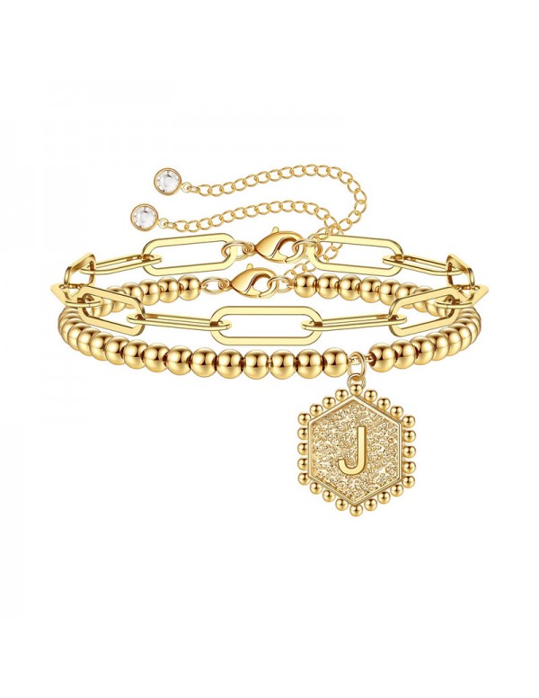 Jewels Galaxy Jewellery For Women Gold Plated Alphabetical "J" Bracelet
