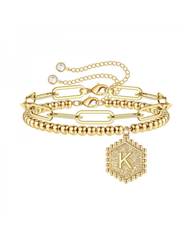 Jewels Galaxy Jewellery For Women Gold Plated Alphabetical "K" Bracelet
