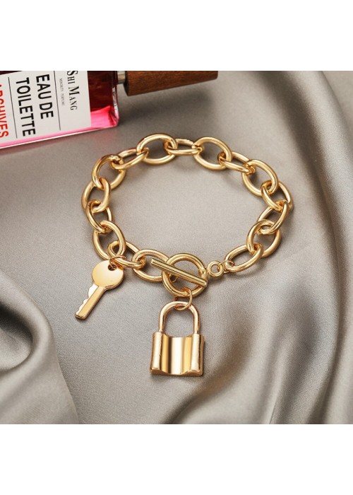 Jewels Galaxy Jewellery For Women Gold-Toned Gold Plated Locke Bracelet
