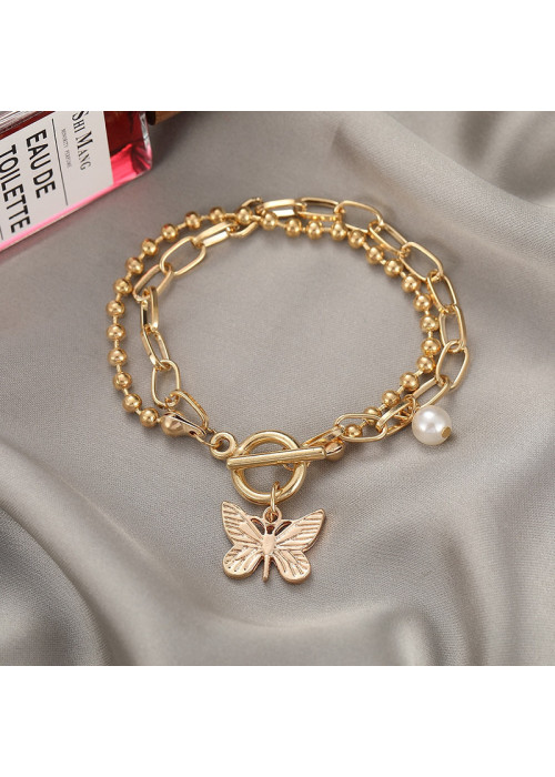 Jewels Galaxy Jewellery For Women Gold-Toned Gold Plated Butterfly inspired Bracelet