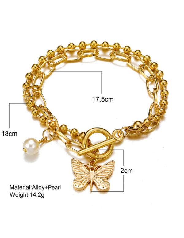 Jewels Galaxy Jewellery For Women Gold-Toned Gold Plated Butterfly inspired Bracelet