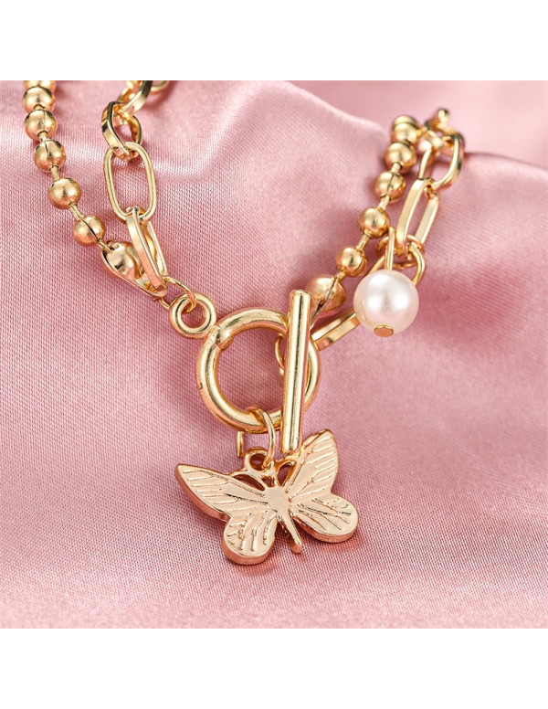 Jewels Galaxy Jewellery For Women Gold-Toned Gold Plated Butterfly inspired Bracelet