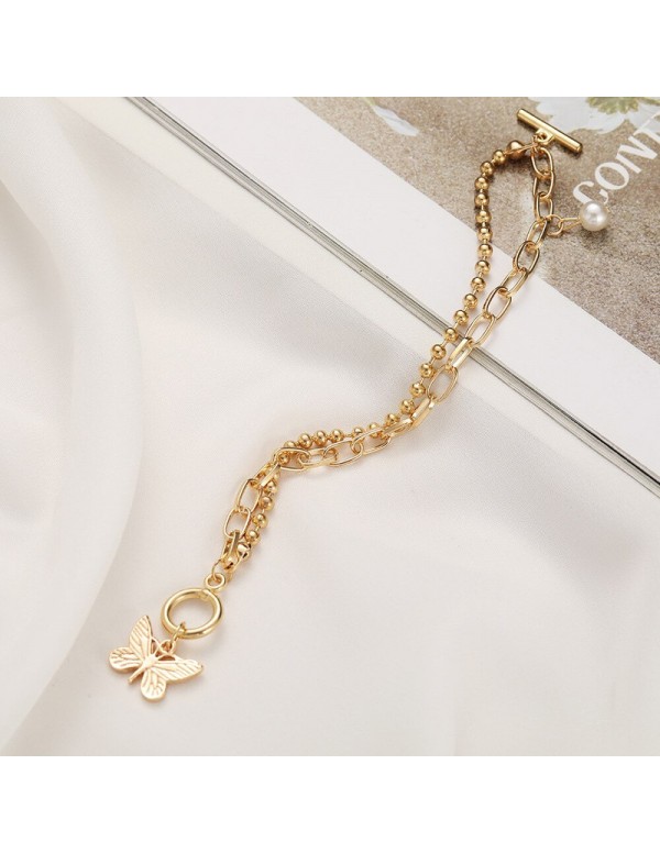 Jewels Galaxy Jewellery For Women Gold-Toned Gold Plated Butterfly inspired Bracelet