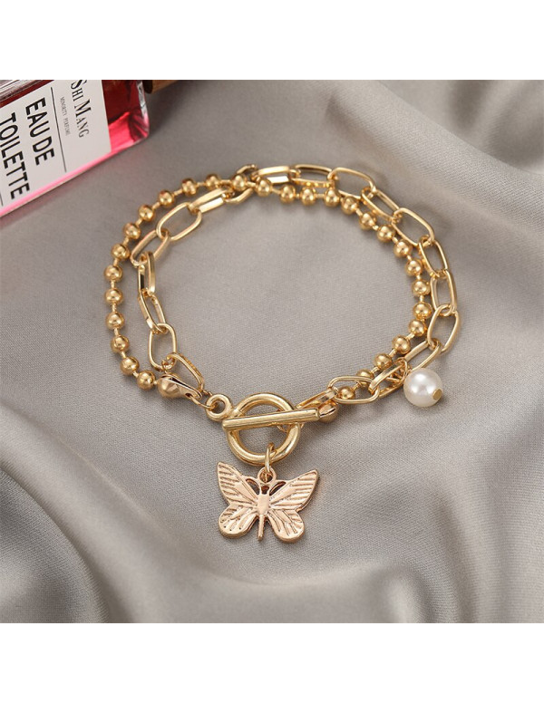 Jewels Galaxy Jewellery For Women Gold-Toned Gold Plated Butterfly inspired Bracelet