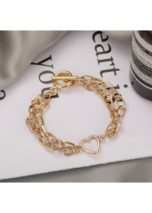 Jewels Galaxy Jewellery For Women Gold-Toned Gold Plated Heart inspired Bracelet