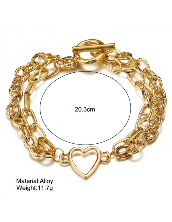 Jewels Galaxy Jewellery For Women Gold-Toned Gold Plated Heart inspired Bracelet