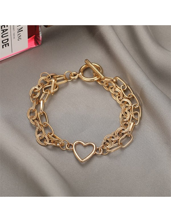 Jewels Galaxy Jewellery For Women Gold-Toned Gold Plated Heart inspired Bracelet