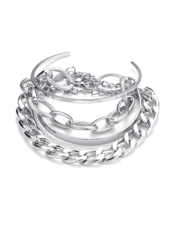 Jewels Galaxy Jewellery For Women Silver-Toned Silver Plated Bracelet Combo