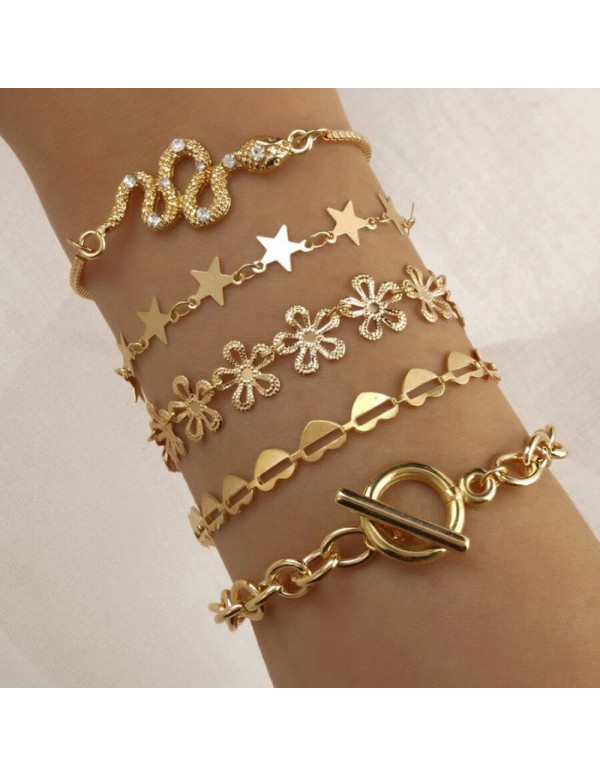 Jewels Galaxy Jewellery For Women AD Set of 5 Wraparound Bracelets