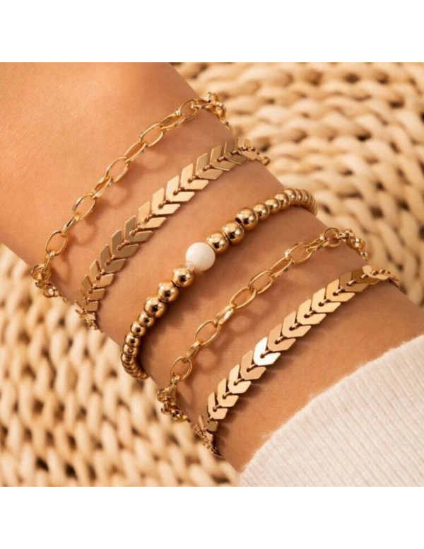 Jewels Galaxy Jewellery For Women Set of 5 Wraparound Bracelets