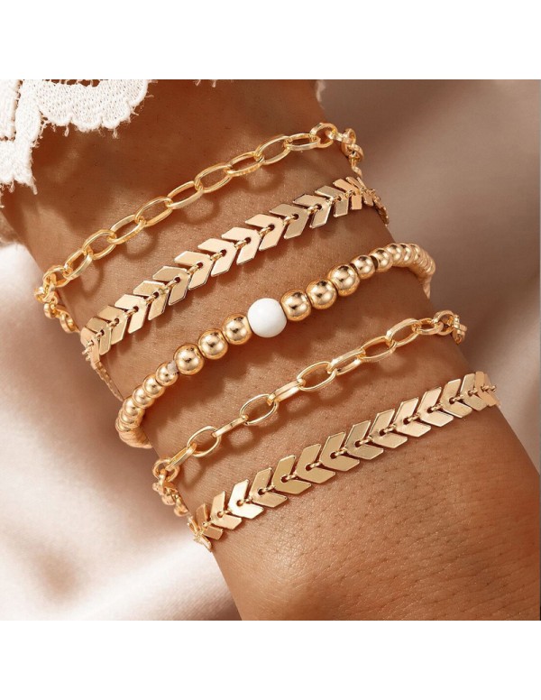 Jewels Galaxy Jewellery For Women Set of 5 Wraparound Bracelets