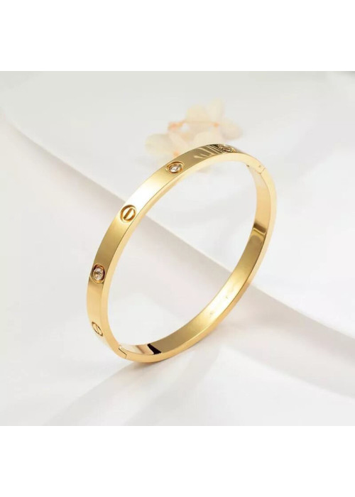 Jewels Galaxy Jewellery For Women Astonishing Gold Plated Love AD Bracelet