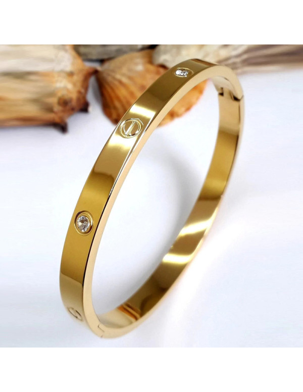 Jewels Galaxy Jewellery For Women Astonishing Gold Plated Love AD Bracelet