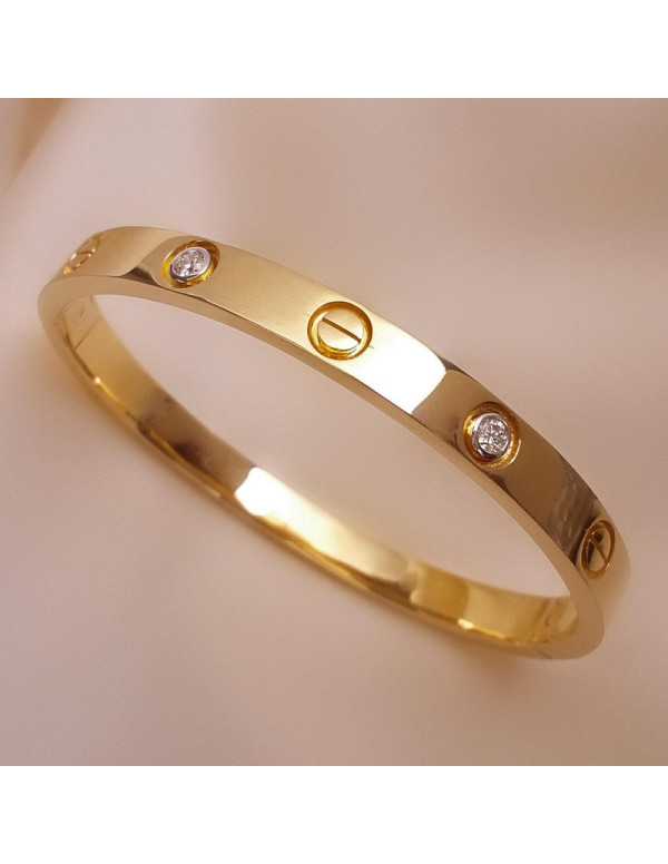 Jewels Galaxy Jewellery For Women Astonishing Gold Plated Love AD Bracelet