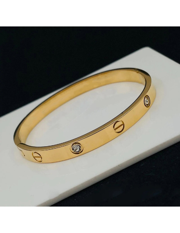 Jewels Galaxy Jewellery For Women Astonishing Gold Plated Love AD Bracelet