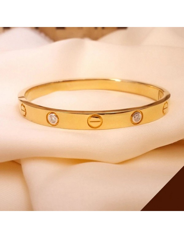 Jewels Galaxy Jewellery For Women Astonishing Gold Plated Love AD Bracelet