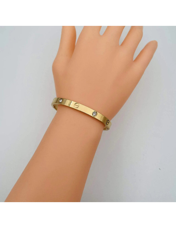 Jewels Galaxy Jewellery For Women Astonishing Gold Plated Love AD Bracelet