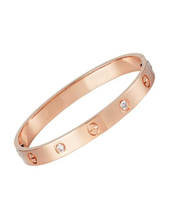 Jewels Galaxy Jewellery For Women Astonishing Rose Gold Plated Love AD Bracelet