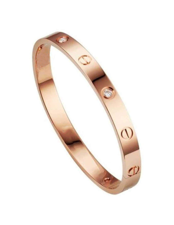 Jewels Galaxy Jewellery For Women Astonishing Rose Gold Plated Love AD Bracelet