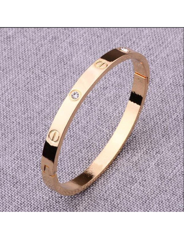 Jewels Galaxy Jewellery For Women Astonishing Rose Gold Plated Love AD Bracelet