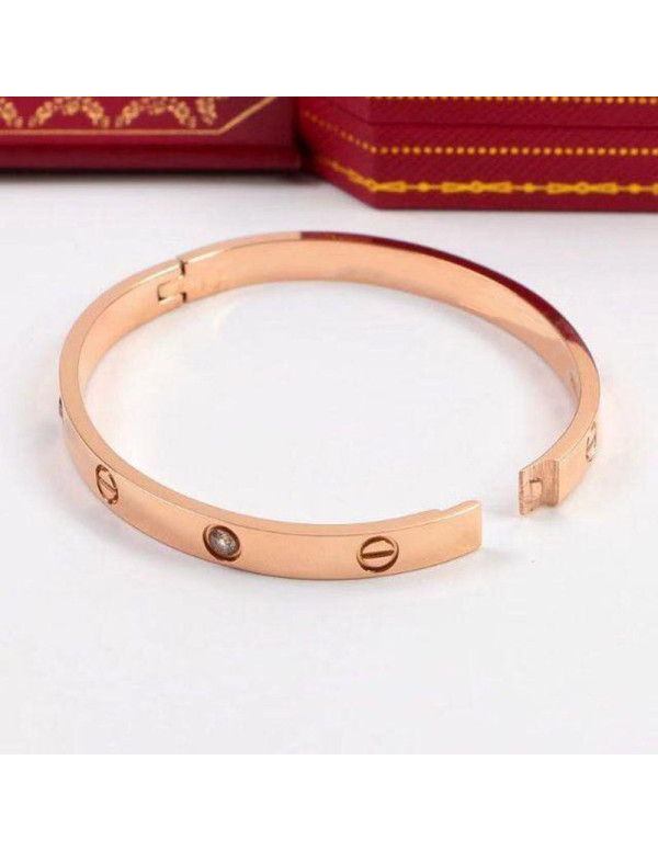 Jewels Galaxy Jewellery For Women Astonishing Rose Gold Plated Love AD Bracelet