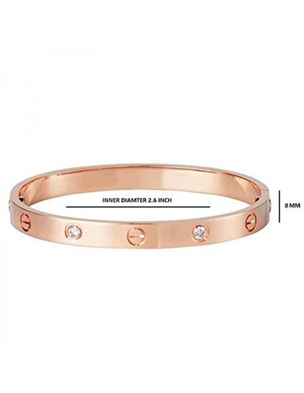 Jewels Galaxy Jewellery For Women Astonishing Rose Gold Plated Love AD Bracelet