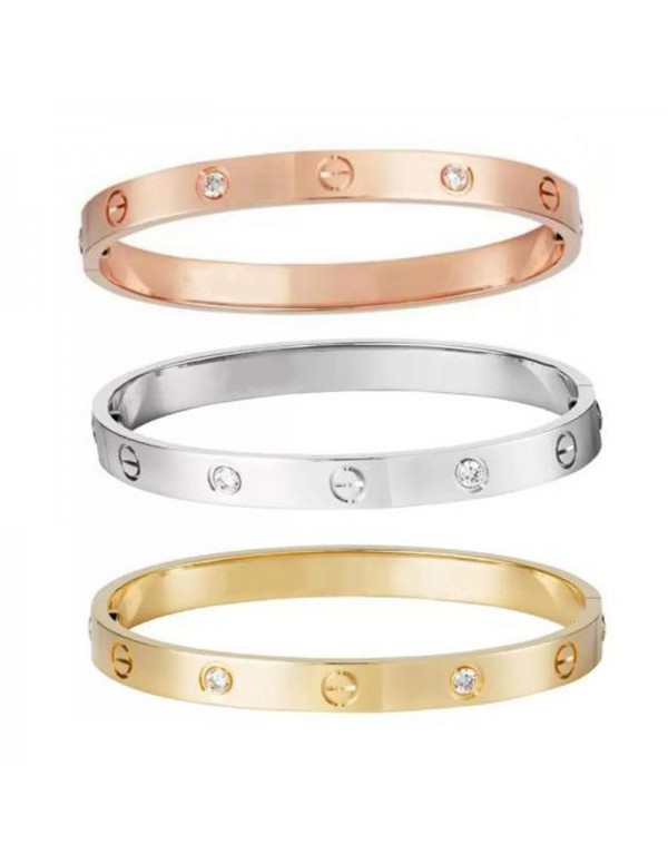 Arihant Jewellery For Women Astonishing Rose-Silver-Gold Plated Love AD Bracelet Combo
