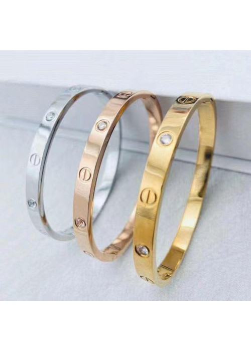 Jewels Galaxy Jewellery For Women Astonishing Rose-Silver-Gold Plated Love AD Bracelet Combo