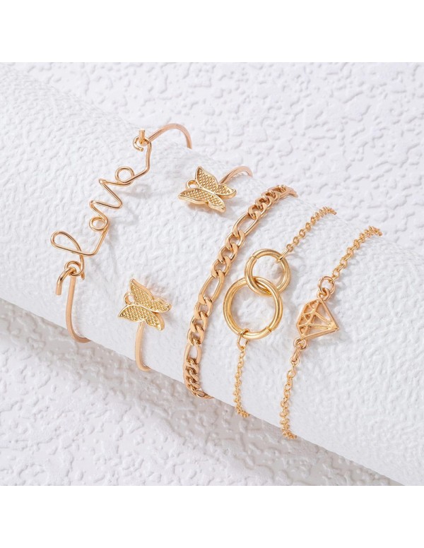 Jewels Galaxy Gold Toned Gold Plated Set of 5 Cont...