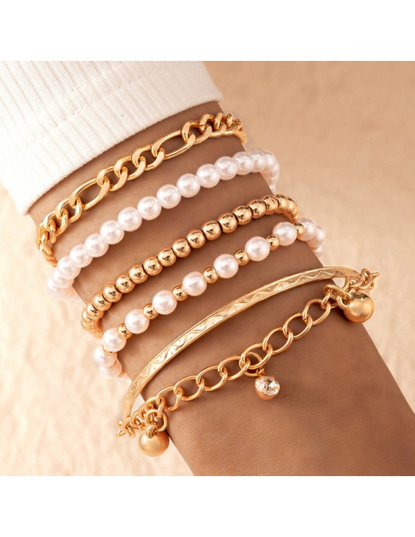 Jewels Galaxy Gold-Plated Gold Toned Pearl studded...