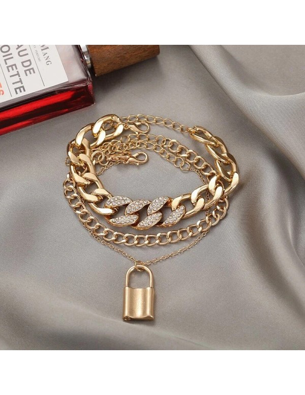 Jewels Galaxy Gold Plated Stone Studded Lock inspi...